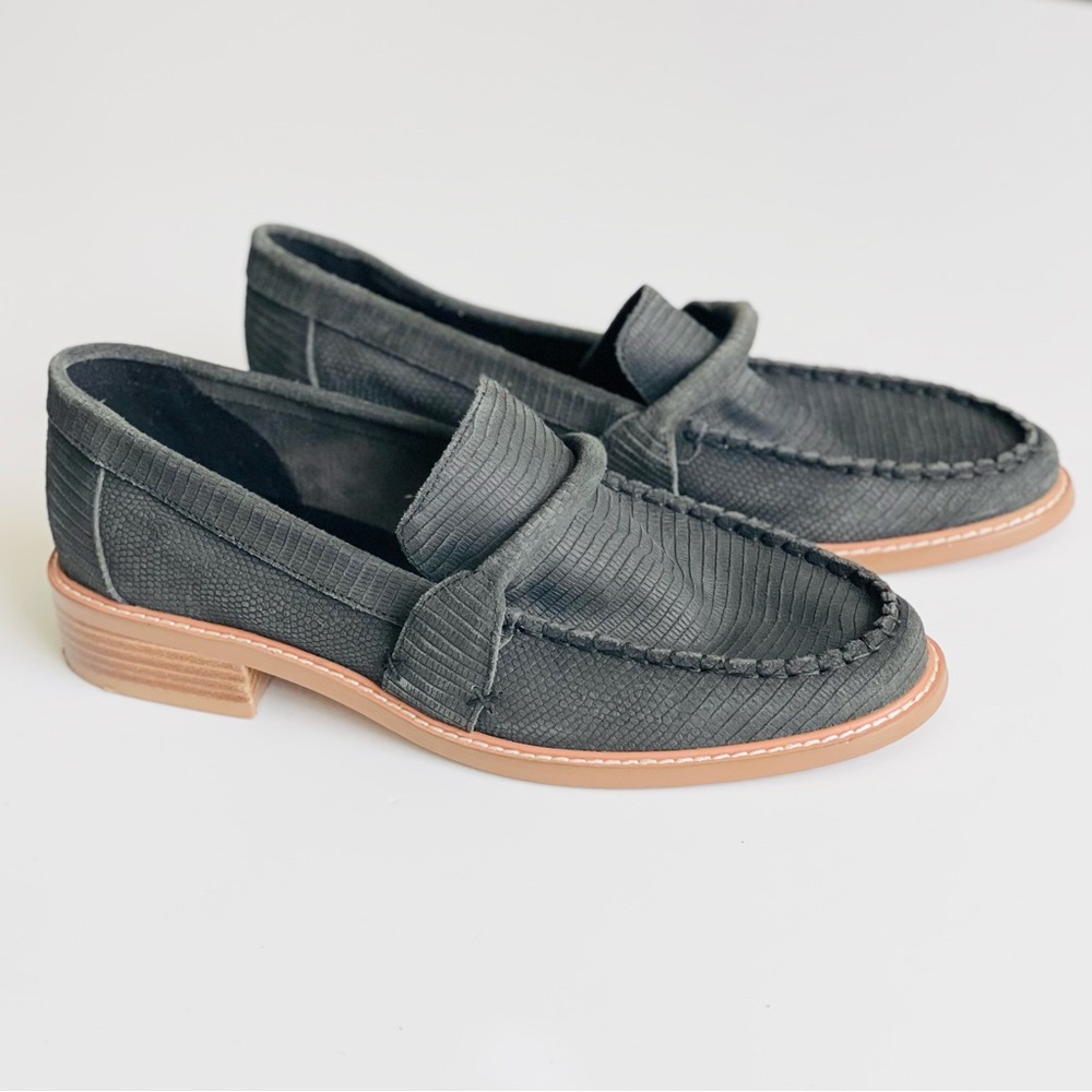 Free People SIZE 10 Bedford suede leather loafers in distressed black - Picture 2 of 8